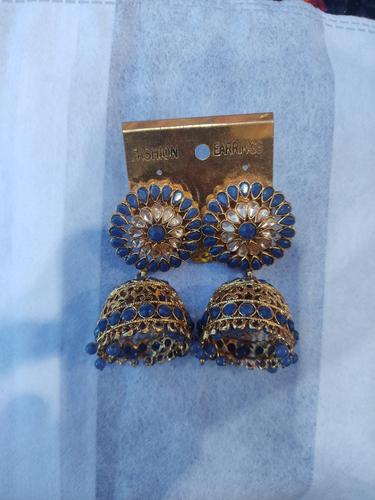 ladies earrings blue color - 18184784 - Very Small Image - 1