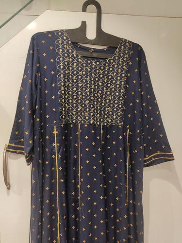 ladies long frock 1 pc blue - 18184941 - Very Small Image - 1