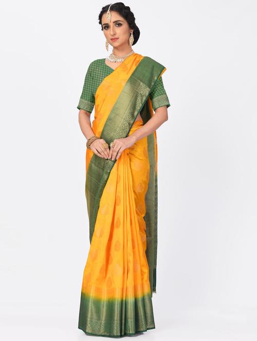 jacquard work woven saree with blouse - 18185043 - Very Small Image - 1