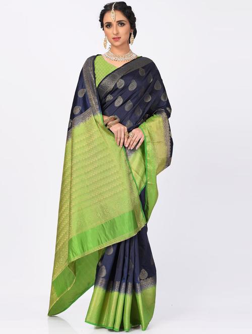 jacquard work woven saree with blouse - 18185045 - Very Small Image - 1