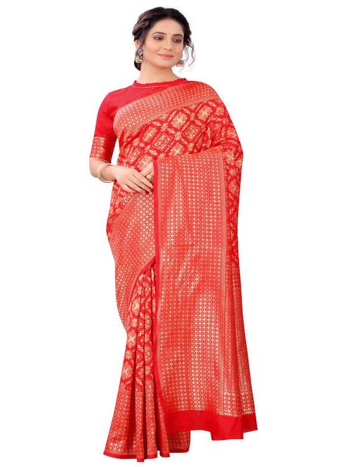 jacquard work woven saree with blouse - 18185154 - Very Small Image - 1