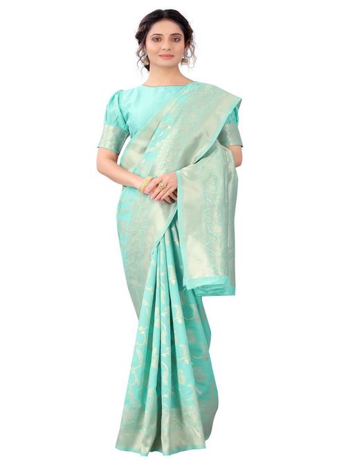 jacquard work woven saree with blouse - 18185155 - Very Small Image - 1