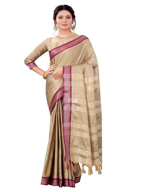 jacquard work woven saree with blouse - 18185157 - Very Small Image - 1