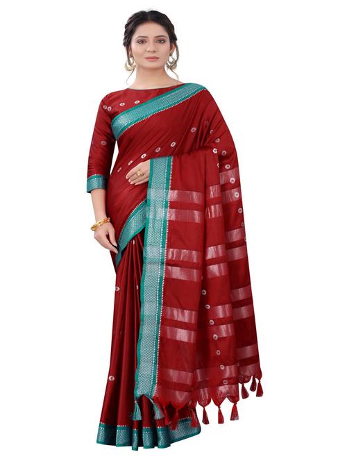 jacquard work woven saree with blouse - 18185158 - Very Small Image - 1