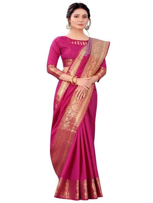jacquard work woven saree with blouse - 18185171 - Very Small Image - 1