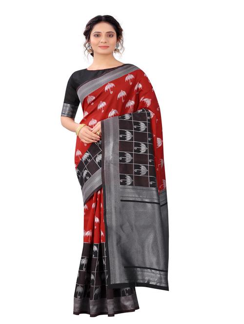 jacquard work woven saree with blouse - 18185180 - Very Small Image - 1
