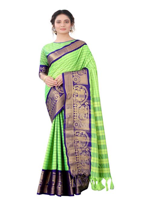 jacquard work woven saree with blouse - 18185186 - Very Small Image - 1