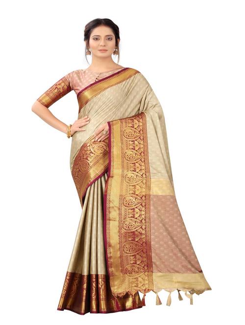 jacquard work woven saree with blouse - 18185192 - Very Small Image - 1