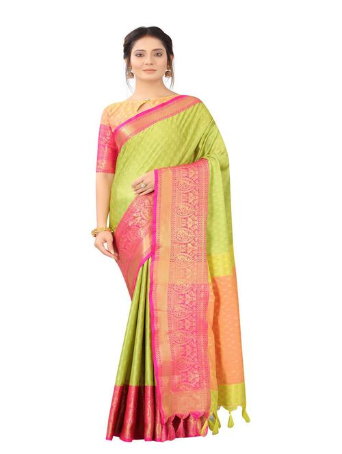 jacquard work woven saree with blouse - 18185194 - Very Small Image - 1