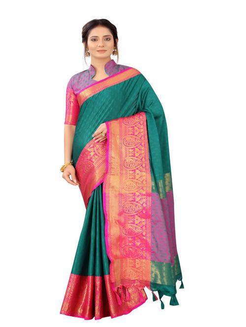 jacquard work woven saree with blouse - 18185196 - Very Small Image - 1