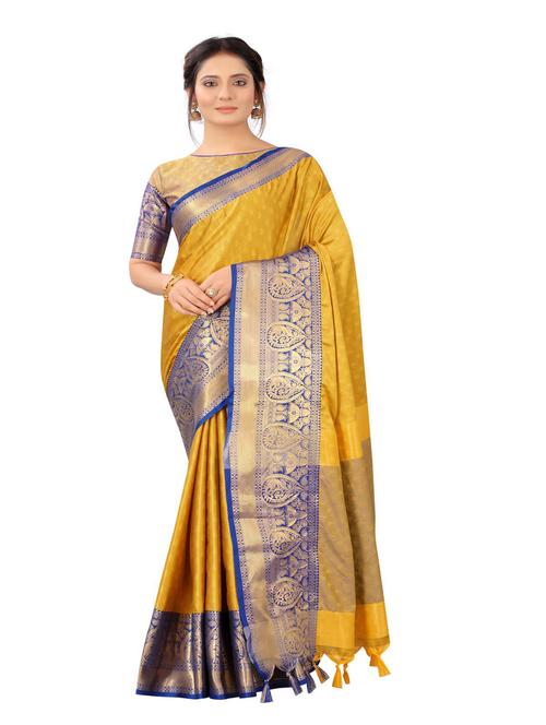 jacquard work woven saree with blouse - 18185198 - Very Small Image - 1