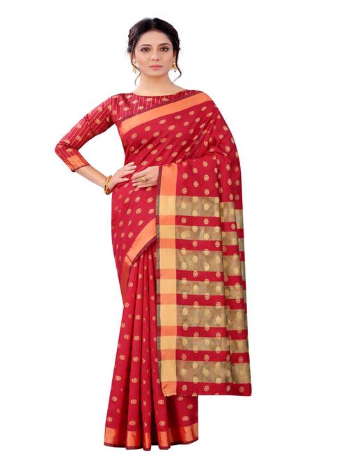 jacquard work woven saree with blouse - 18185207 - Very Small Image - 1