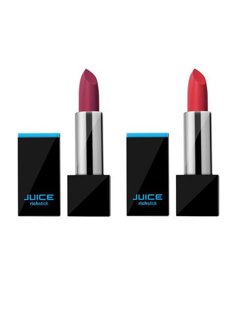 juice richstick (lipstick) pack of 2 rose wine m-5/vibrant orange m-61 waterproof & long lasting 4gm each - 18185442 - Very Small Image - 1