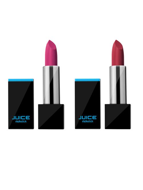 juice richstick (lipstick) pack of 2 pink satin m-3/bold red m-25 waterproof & long lasting 4gm each - 18185465 - Very Small Image - 1