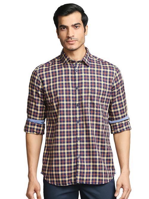 yellow checkered casual shirt - 18185689 - Very Small Image - 1