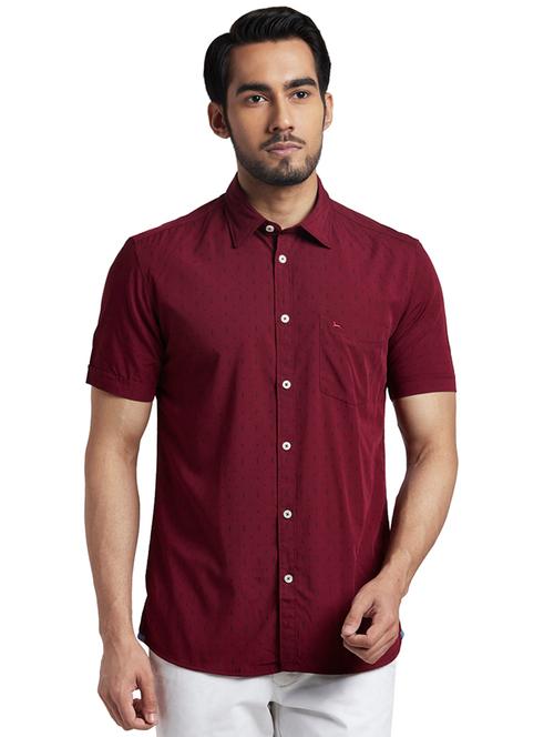 maroon printed casual shirt - 18185720 - Very Small Image - 1
