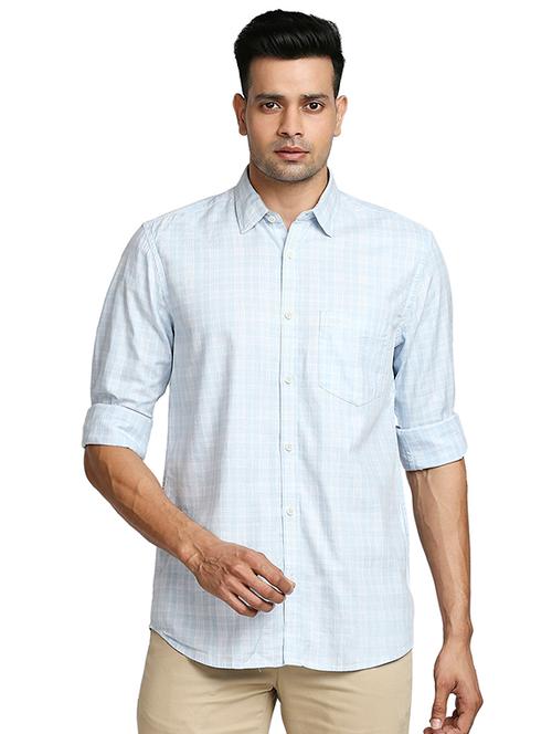 light-blue checkered casual shirt - 18185753 - Very Small Image - 1
