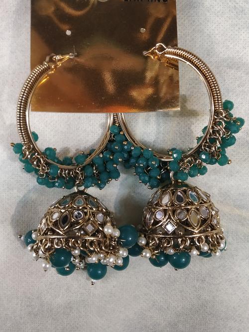ladies earrings jhumka - 18185844 - Very Small Image - 1