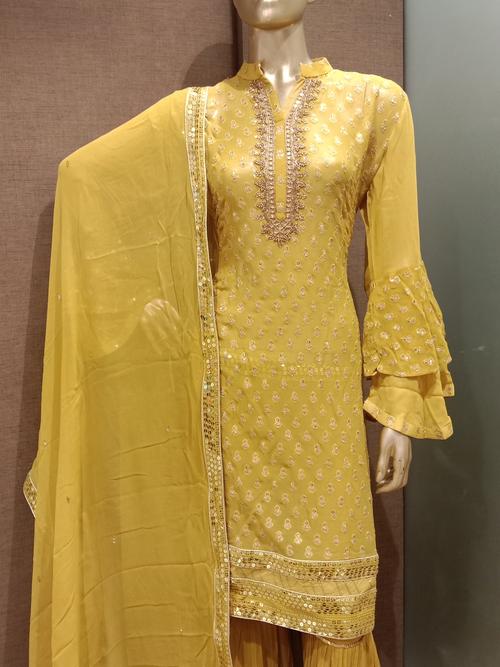 ladies gharara with straight kurta and - 18185845 - Very Small Image - 1