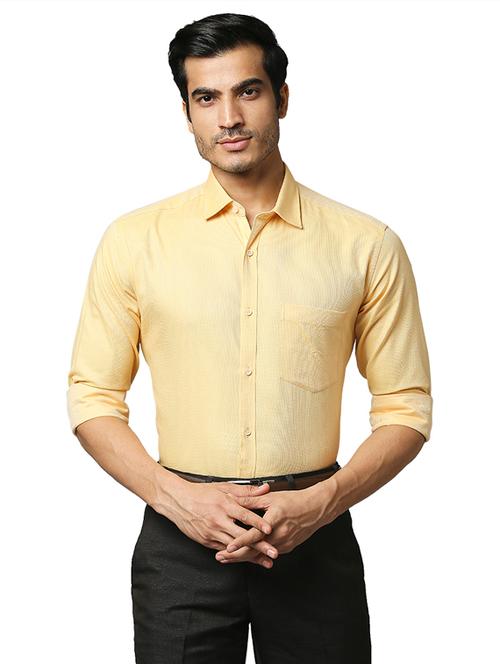 yellow solid formal shirt - 18185879 - Very Small Image - 1