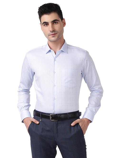 blue self-designed formal shirt - 18185927 - Very Small Image - 1