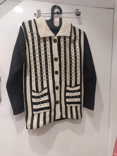 ladies woolen cardigans cream color - 18185989 - Very Small Image - 1