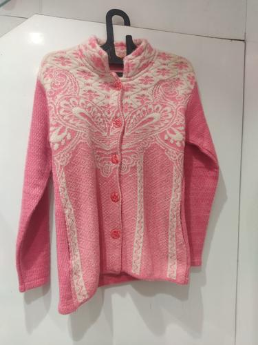 ladies woolen cardigans pink color - 18186009 - Very Small Image - 1