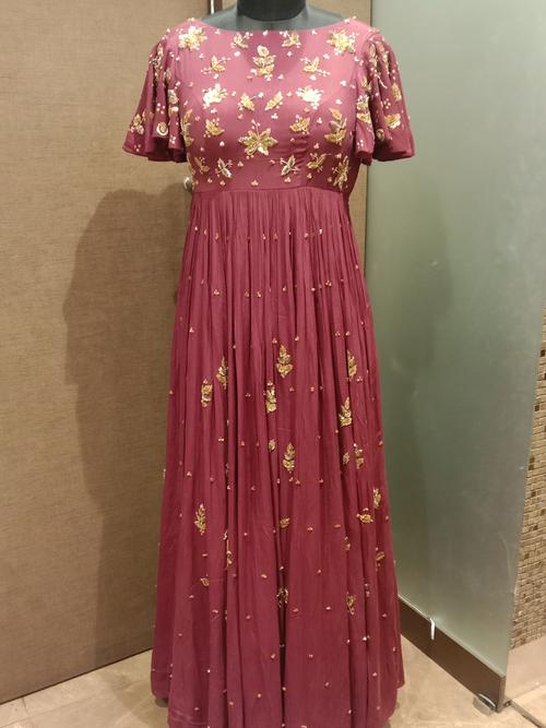 ladies gowns fabric crepe - 18186048 - Very Small Image - 1