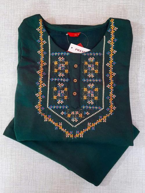 ladies woolen kurti green color - 18186070 - Very Small Image - 1