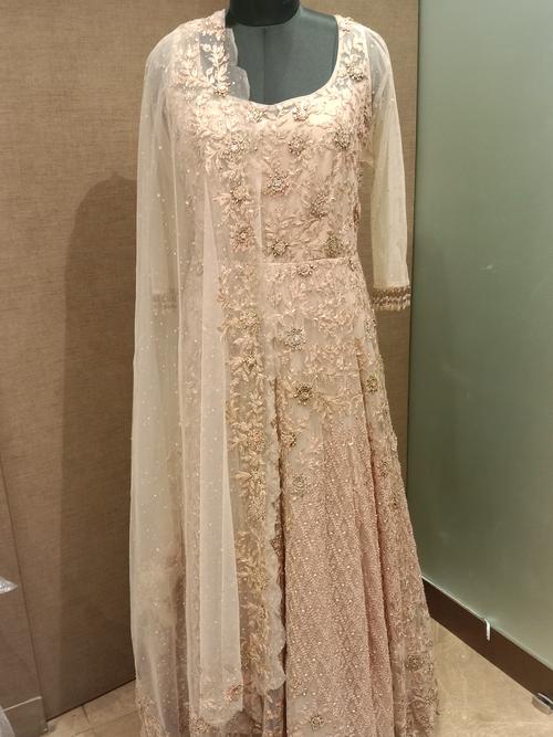 ladies gowns fabric net with dupatta - 18186183 - Very Small Image - 1