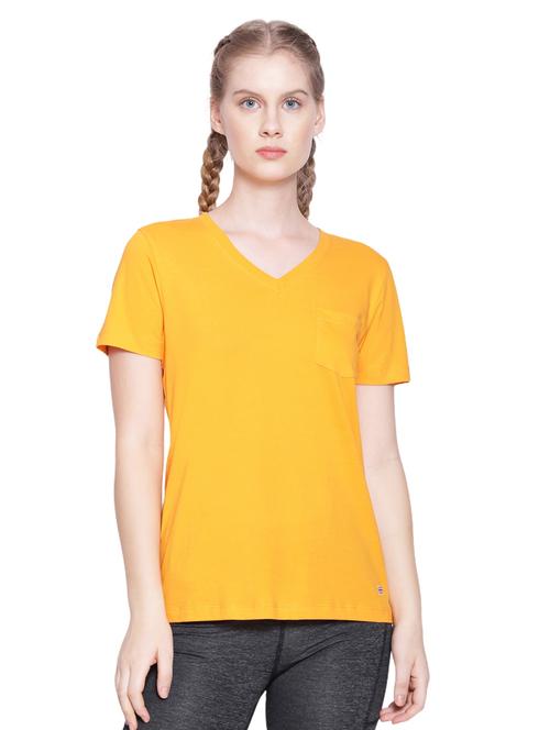orange cotton lycra regular top - 18186920 - Very Small Image - 1
