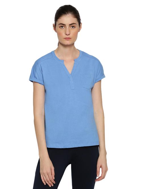 dark blue cotton lycra regular top - 18186941 - Very Small Image - 1