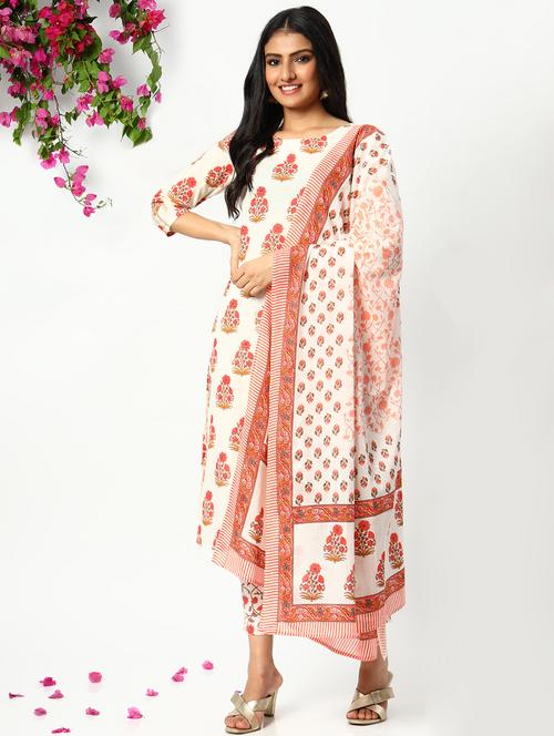 offwhite cotton suit set - 18187034 - Very Small Image - 1