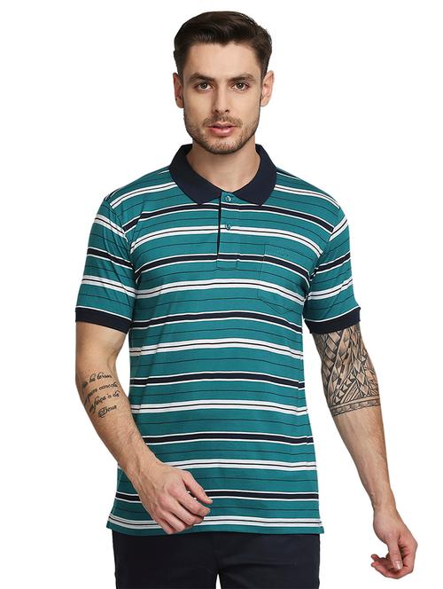 green stripe polo t-shirt - 18187145 - Very Small Image - 1