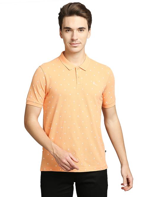 orange printed polo t-shirt - 18187149 - Very Small Image - 1
