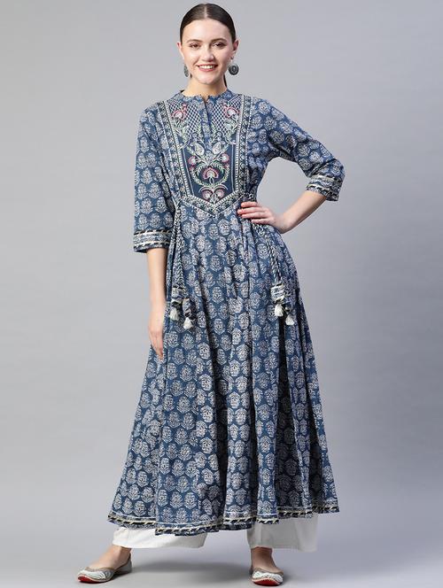 printed anarkali kurta - 18187243 - Very Small Image - 1