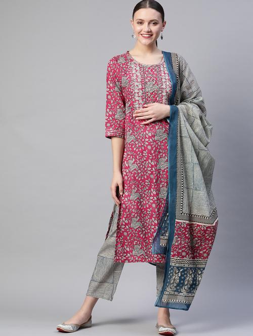 embroidered kurta pant set - 18187266 - Very Small Image - 1