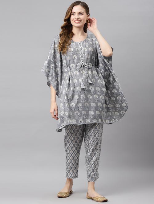 grey silk blend pyjama set nightwear - 18187269 - Very Small Image - 1
