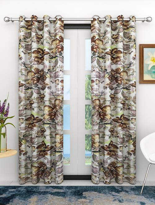 athom living eazy home premium polyester designer floral door curtain 7ft pack of 2 - 18187501 - Very Small Image - 1