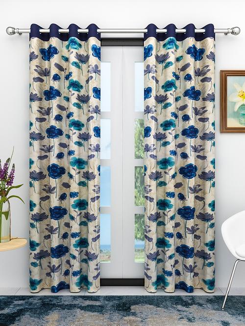 athom living eazy home premium polyester designer floral door curtain 7ft pack of 2 - 18187506 - Very Small Image - 1