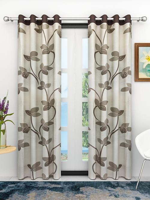 athom living eazy home premium polyester designer floral door curtain 7ft pack of 2 - 18187507 - Very Small Image - 1