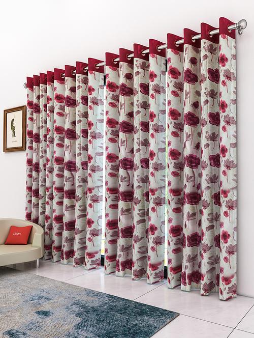 athom living eazy home premium polyester designer floral door curtain 7ft pack of 4 - 18187512 - Very Small Image - 1