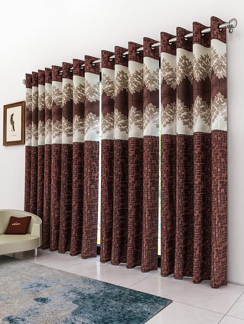 athom living eazy home premium polyester designer floral door curtain 7ft pack of 4 - 18187514 - Very Small Image - 1