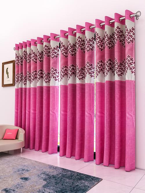 athom living eazy home premium polyester designer floral door curtain 7ft pack of 4 - 18187515 - Very Small Image - 1