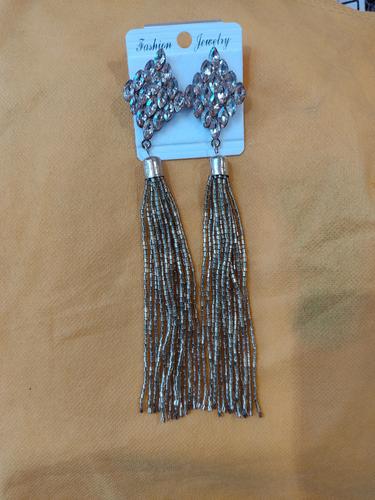 ladies earrings silver color - 18187594 - Very Small Image - 1