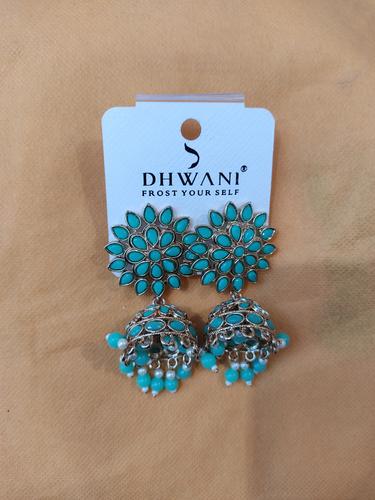 ladies earrings green color - 18187599 - Very Small Image - 1