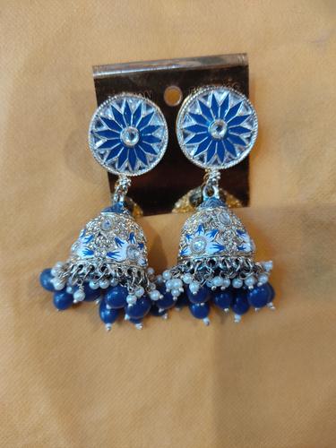 ladies earrings blue color - 18187606 - Very Small Image - 1