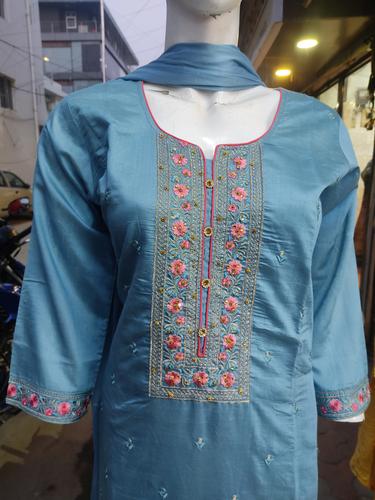 ladies palazzos set nevy blue color - 18187700 - Very Small Image - 1