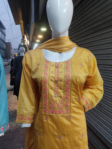 ladies palazzos set yellow color - 18187703 - Very Small Image - 1