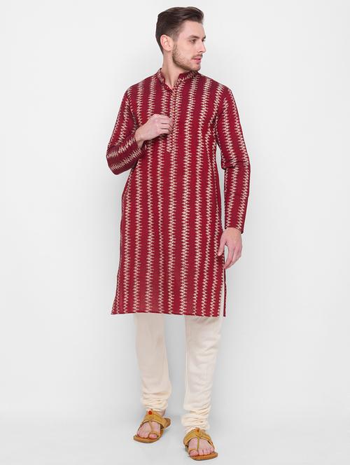 red ikat kurta - 18187736 - Very Small Image - 1